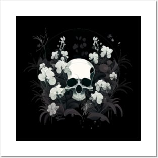 Flower skull Posters and Art